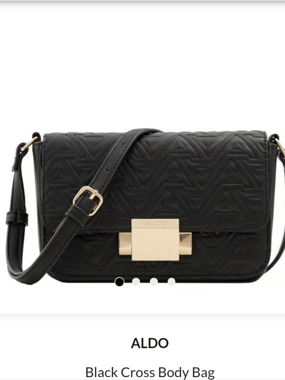 ALDO Black Quilted Crossbody Bag with Gold Hardware Small